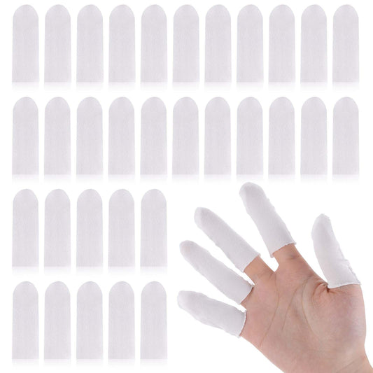 100 Pieces Cotton Finger Cots Protect Fingers Comfortable and Breathable Finger Toe Sleeves Cloth Finger Cots for Men Women Universal Size
