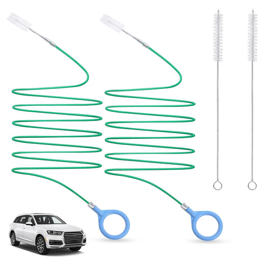 118in Auto Sunroof Drain Cleaning Tool,Extra Long Pipe Cleaners with 2pcs 7.9inch Cleaning Brush,Soft Skinny Pipe Drain Dredge Cleaning Tool Specially Designed For Car Sunroofs and Wiper Drain Holes