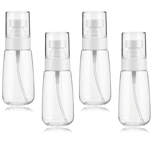 Tucnoeu 4pcs Travel Size Spray Bottle,2oz/60ml Empty Spray Bottles,Travel Size Perfume Refill Bottle, Plastic Mini Spray Bottles,Proof Fine Mist Spray Bottles for Toiletries Toners Cosmetics