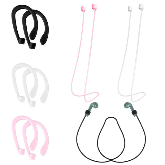 Yolev 3PCS Magnetic Anti-Lost Straps, Earbuds Straps 3 Pairs Ear Hooks Wireless Earbuds Holder Silicone Wire Lanyards Soft Sport String Tether Lanyard, Silicone Wire Cable Connector,