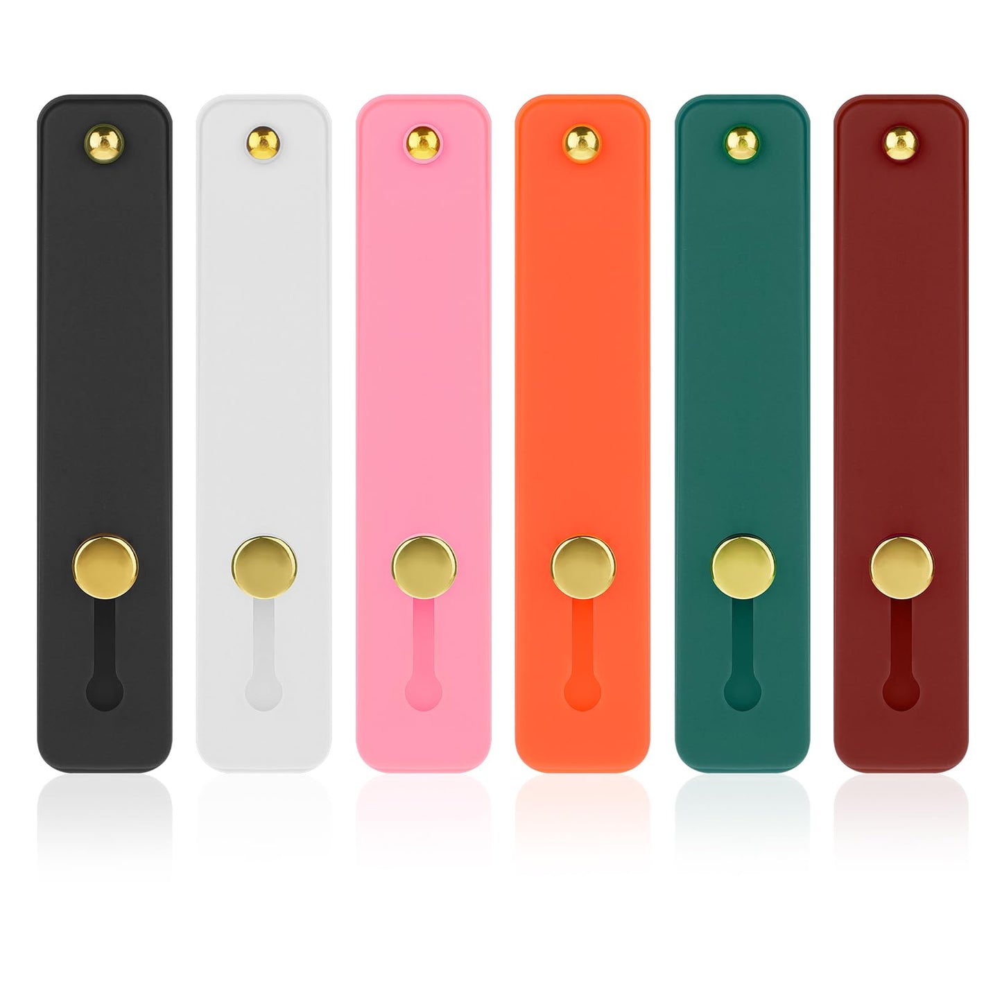 6pcs Phone Grip Colorful Cell Phone Grip Sturdy Phone Loop Finger Holder Silicone Phone Finger Holder Grip Strong Adhesive Phone Accessories for Most Smartphones