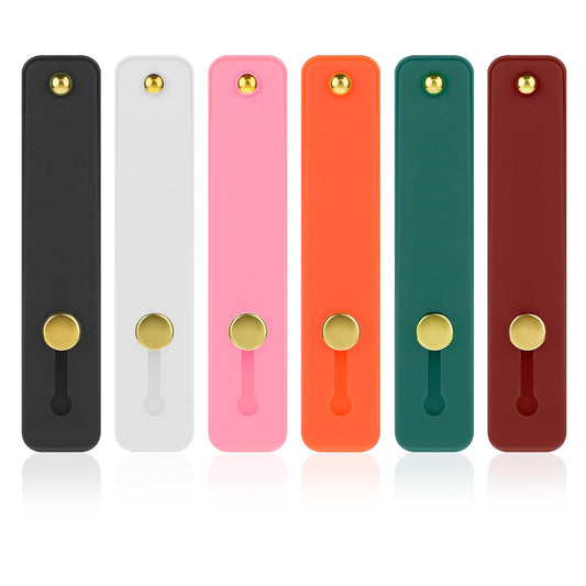 6pcs Phone Grip Colorful Cell Phone Grip Sturdy Phone Loop Finger Holder Silicone Phone Finger Holder Grip Strong Adhesive Phone Accessories for Most Smartphones