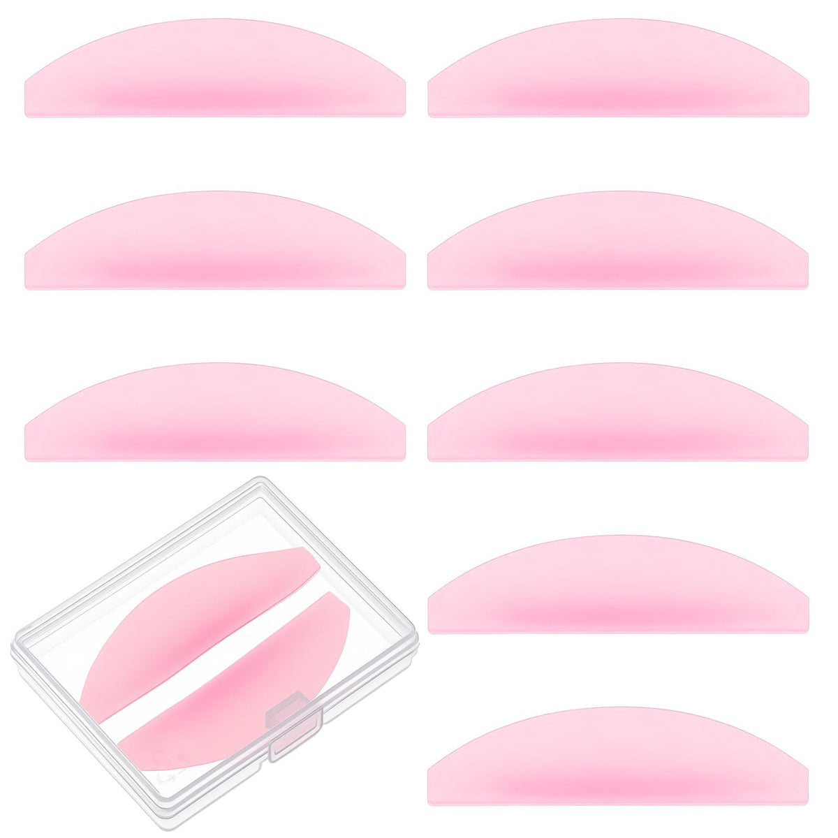 8Pcs Korean Lash Lift Shields Self-Adhesive Silicone Flat Lash Lift Shields