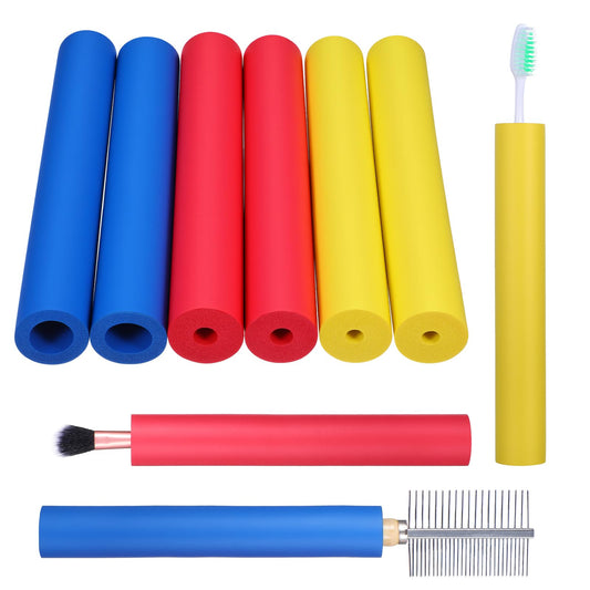 6pcs Foam Grip Tubing Built Up Foam Tubing for Handle Grip Aid for Utensils Cutlery Padding Grips Handle for Adaptive Utensils Elderly Disabled Arthritic Handicapped
