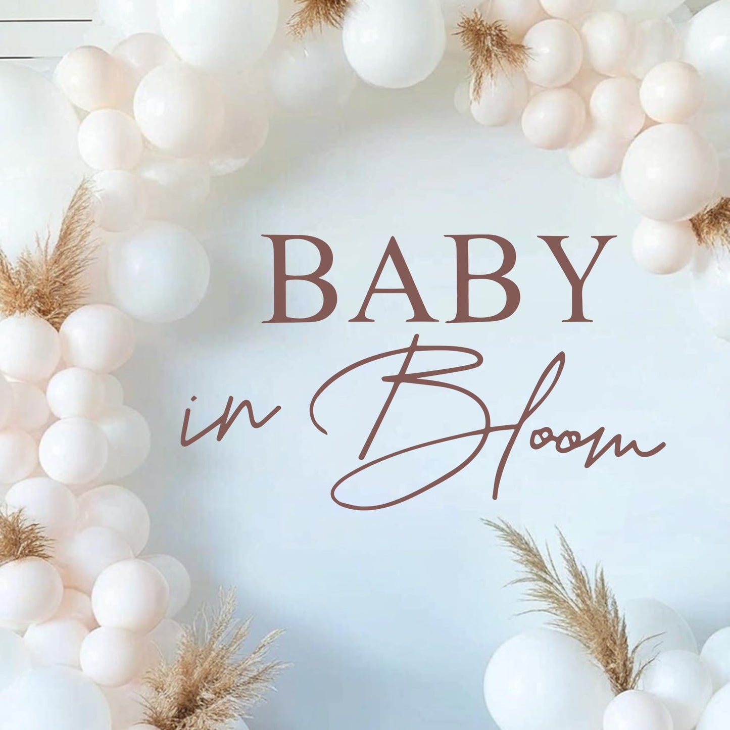 Lusofie Baby in Bloom Sign Decal for Baby Shower Party Decor, DIY Baby in Bloom Backdrop Decorations, Girl or Boy Gender Reveal Party Supplies Wall Stickers