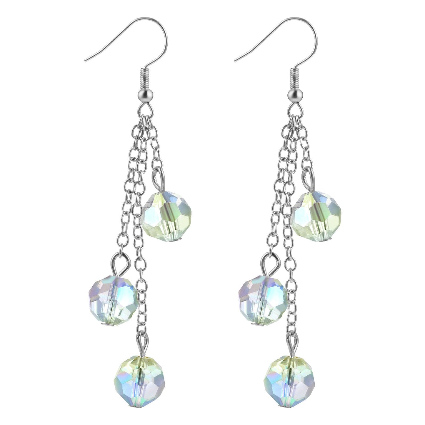 Sparkly Disco Ball Earrings for Women Mirrorball Earrings Glass Crystal Drop Dangle Earring 70s80s Disco Earings Jewelry Glitter Faceted Ball Beads Earrings for Women Girls Party Prom Jewelry Gift