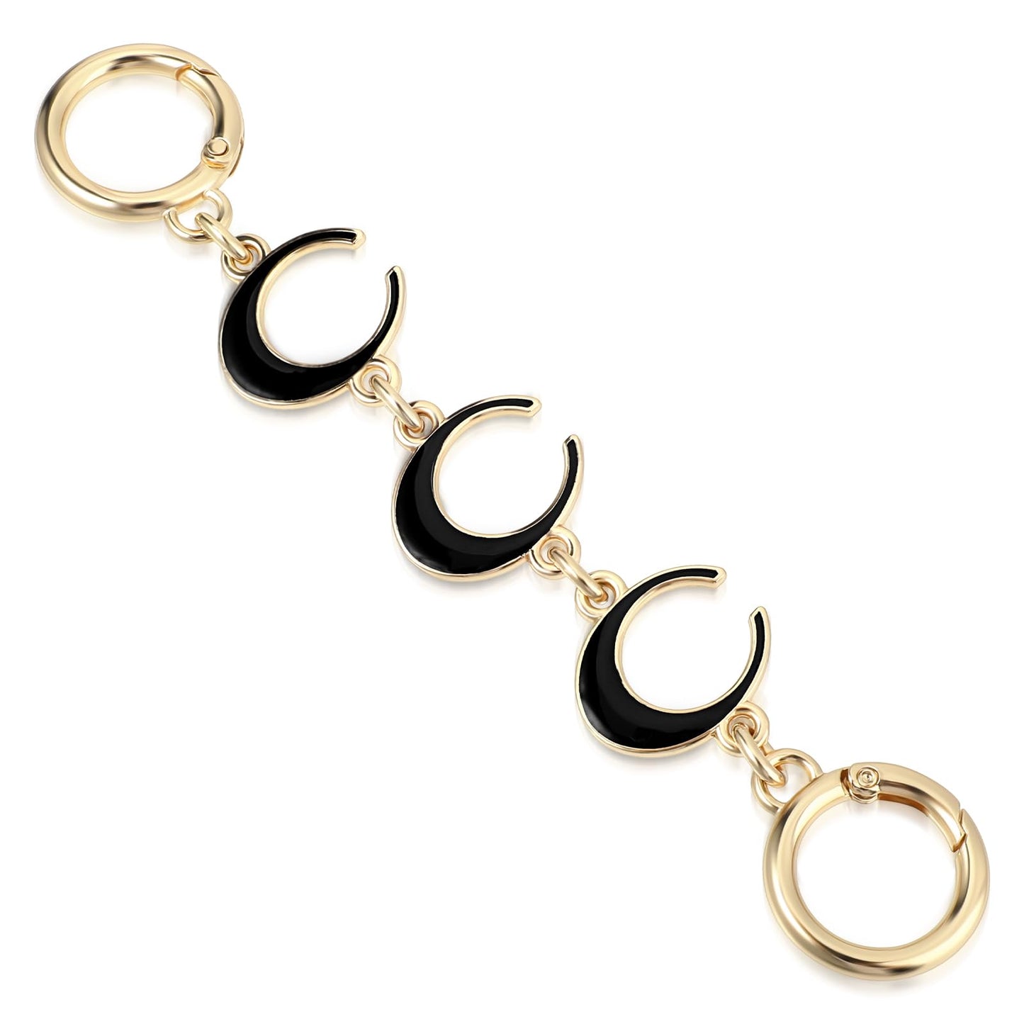 Telooco 1-Piece Bag Extender Chain, Moon Wallet Extender, Women's Wallet Strap Extender Replacement, Wallet Charm for Wallet, Handbag, Crossbody Bag, Shoulder Bag (Black)