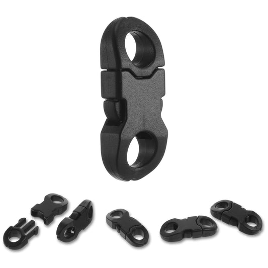 Lusofie 30 Pcs Paracord Buckles Breakaway Clasp Bracelet Buckles Quick Release Buckle 6mm Side Release Plastic Buckle For Bracelet DIY Crafts bag Necklace Backpack Paracord Accessories(Black)