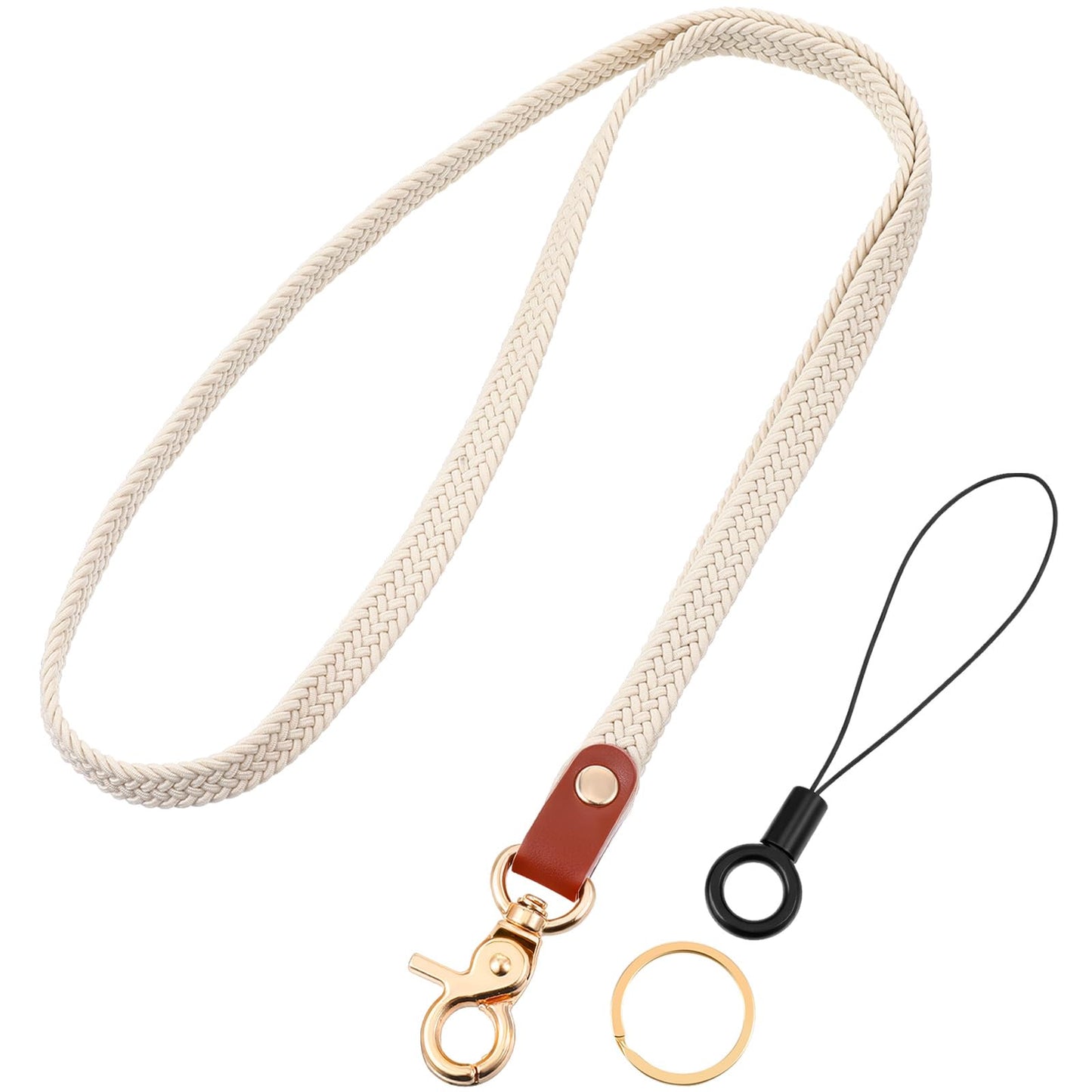 Yolev Stretchy Cute Lanyards for ID Badges 18in Long Lanyard for Keys Thin Lanyard Keychain Neck Badge Lanyard for Women Men Wallet Phone ID Badge