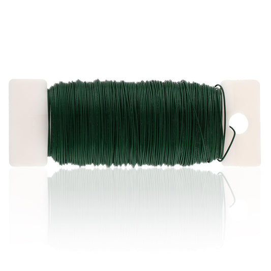 Telooco 22 Gauge Green Floral Wire, 38 Yards, Iron, for Wreath Making, Craft Decorating, Florist Wedding Bouquets Supplies