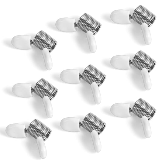 10Pcs Bead Stopper PVC Jewelry Making Spring Bead Clamps for Jewelry Making Creative Bead Wire Ends Jewelry Making Tool to Advoid Beads from Falling(Silver + White)
