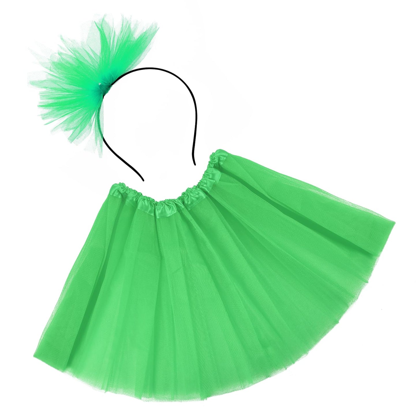 Tutu Skirts for Women Adult Tutu Classic Elastic 3 Layered Puffy Tulle Skirt 80s Fancy Dress for Women Mesh Bubble Lavender Purple Skirts for Dress Up Party, Halloween Party, Dancing(Green tutu)