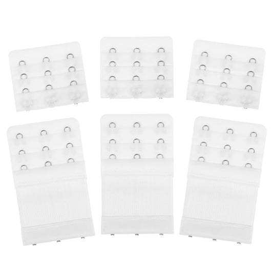 Lusofie 6 Pieces Bra Extenders 3 Hooks 3 Row Elastic Bra Strap Extender Soft and Comfortable Bra Babd Extender for Women Lady(White)