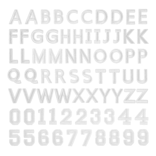 72Pcs Iron On Letters and Numbers Patchs with Ironed Adhesive,Embroidered Iron on Patches A-Z, Numbers 0-9 Applique for Clothes White Iron on Letters for Clothes, Jeans, Jackets, Bags, DIY(White)