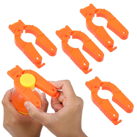 Plastic Bottle Cap Opener,4 Pack Water Bottle Opener,Orange Soda Can Opener,3 in 1 Multi-Purpose Water Bottle Opener for Arthritic Hands,Seniors