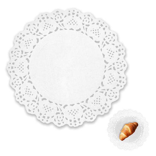 Telooco 150pcs Paper Doilies White Lace Doilies Doilies Lace Paper Disposable Round Paper Doilies Suitable For Buffet Cake Fried Food Party Wedding Tableware Decoration (4.5 inch)
