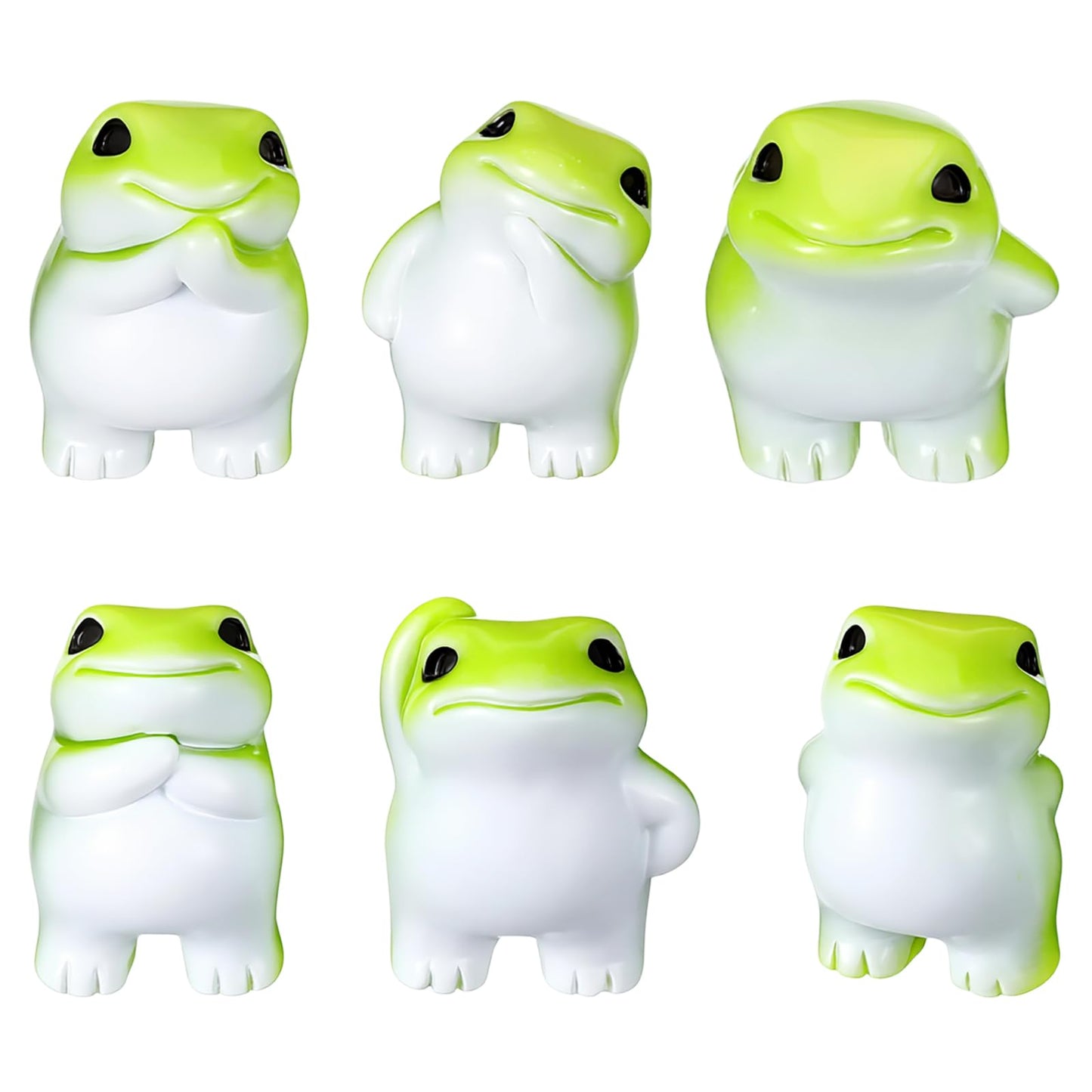 HaiFafafaing 6PCS Mini Resin Frog Figurines,Small Frog Statues to Hide Bulk,Mini Resin Animals for Garden, Desk and Home Decor, Desk Accessories