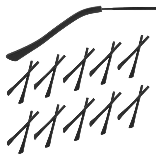 Yolev 10 Pairs Anti-Slip Glasses Ear Cushions Non-Slip Ear Grips for Glasses, Eyewear Retainer Temple Sleeves to Stop Glasses from Sliding(black)