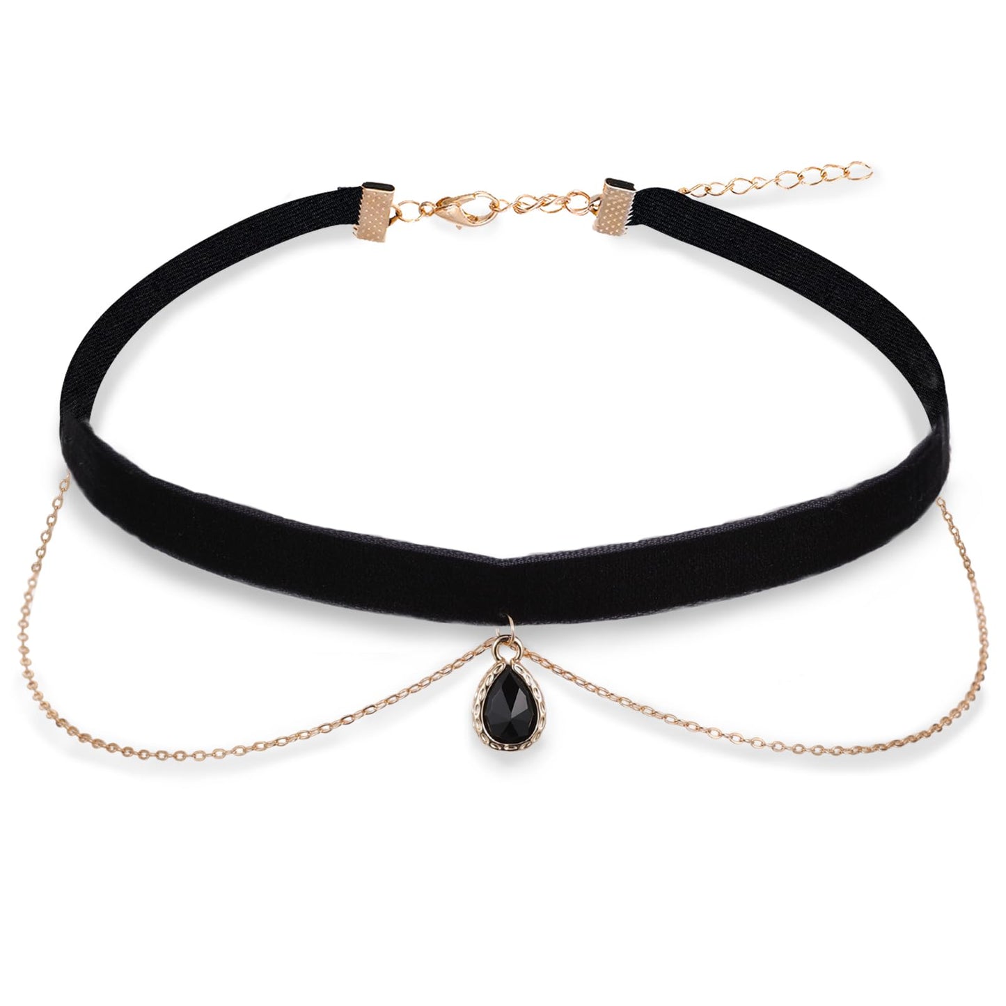 Telooco Velvet Choker Adjustable Choker Necklaces for Women Black 90s Choker with Pendant Soft Collar Chain for Women Girls Bride Vampire Accessories