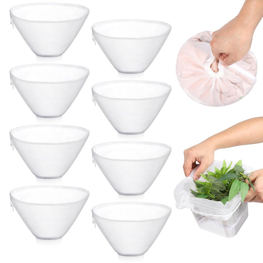 8 PCS Cheese Cloth Bag for Straining, Nut Bags Strainer, Fine Mesh Strainer Bags, Nut Milk Bag Reusable for Soy Milk, Dumpling Fillings（White）