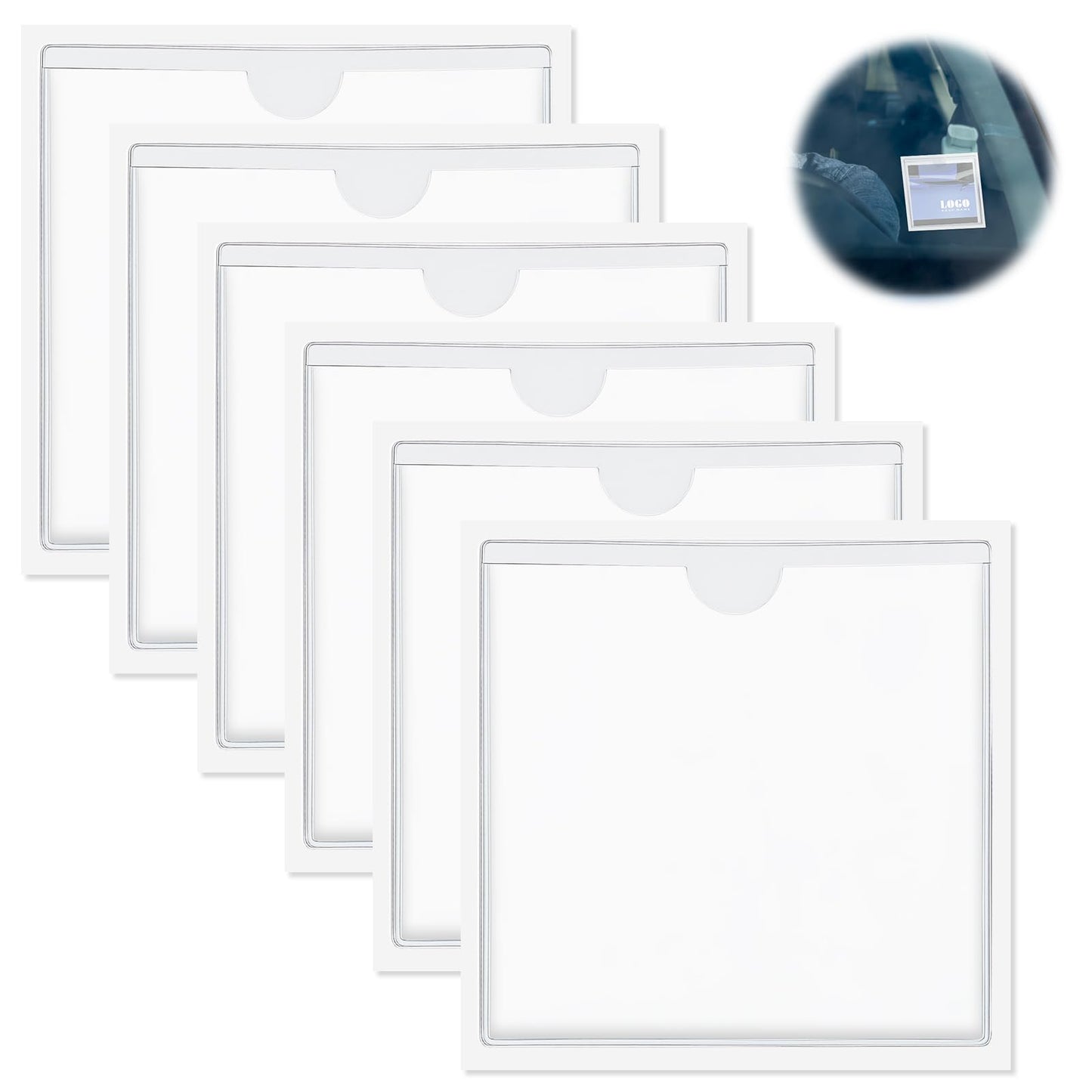 6Pack Car Parking Permit Holder Windshield Dashboard Sticker Holder Display