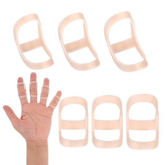 Telooco 6Pcs Oval Finger Splints Skin Color Waterproof Finger Stabilizer Brace for Correction Trigger Mallet Finger Straightener for Thumb Middle Pinky Index Ring Finger(Size 5/6/7/8/9//10)