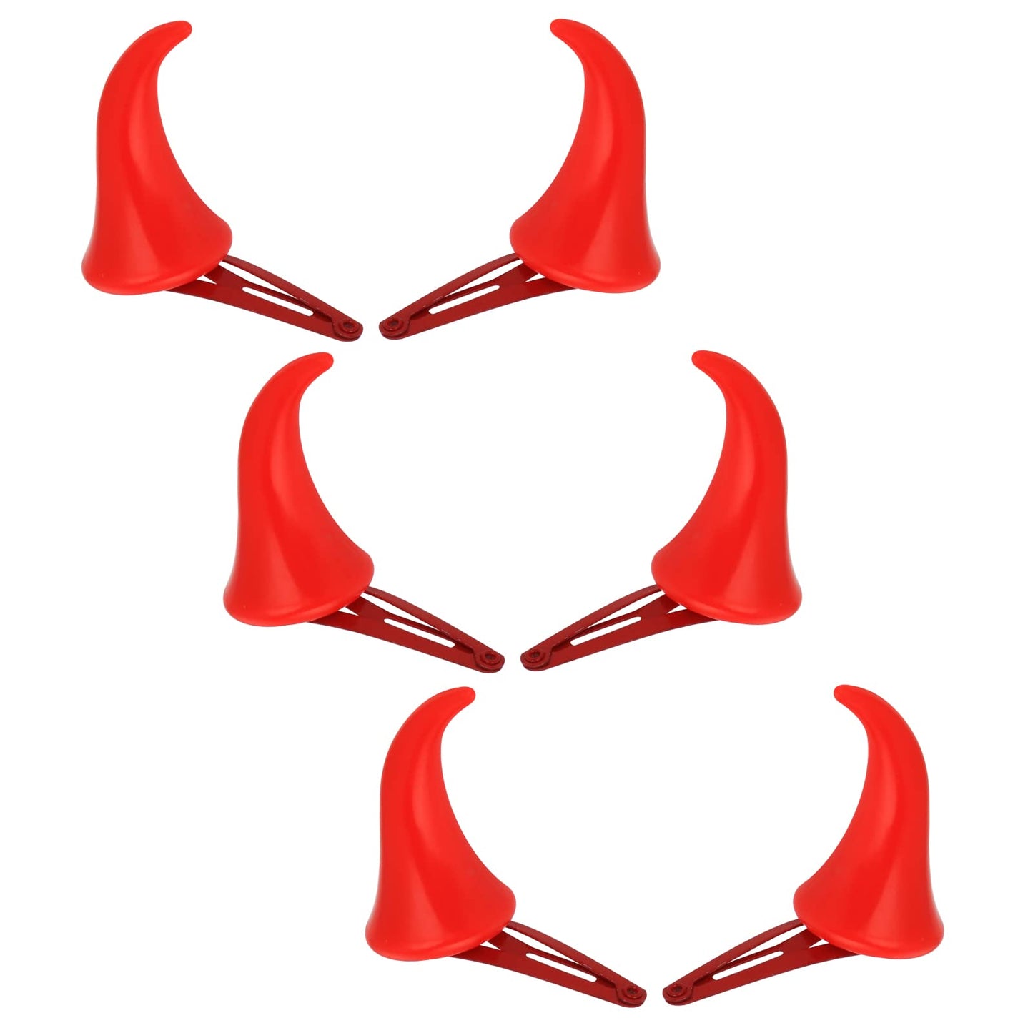 Lusofie 3 Pairs Red Devil Horns Hair Clips Halloween Demon Cosplay Hair Pins Small Vampire Costume Hairpin for Cosplay Costume Party Dress Up