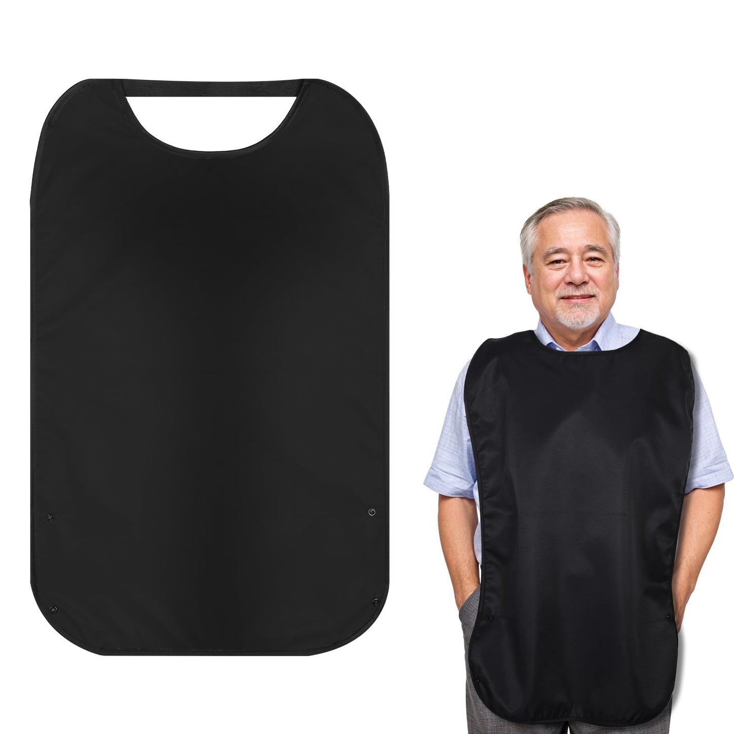 Tucnoeu Washable Cloth Bib with Detachable Crumb Catcher, Adult Bibs, Waterproof Reusable Bibs for Adult Eating Food Bib for Elderly Seniors Gifts for Men Dad Father