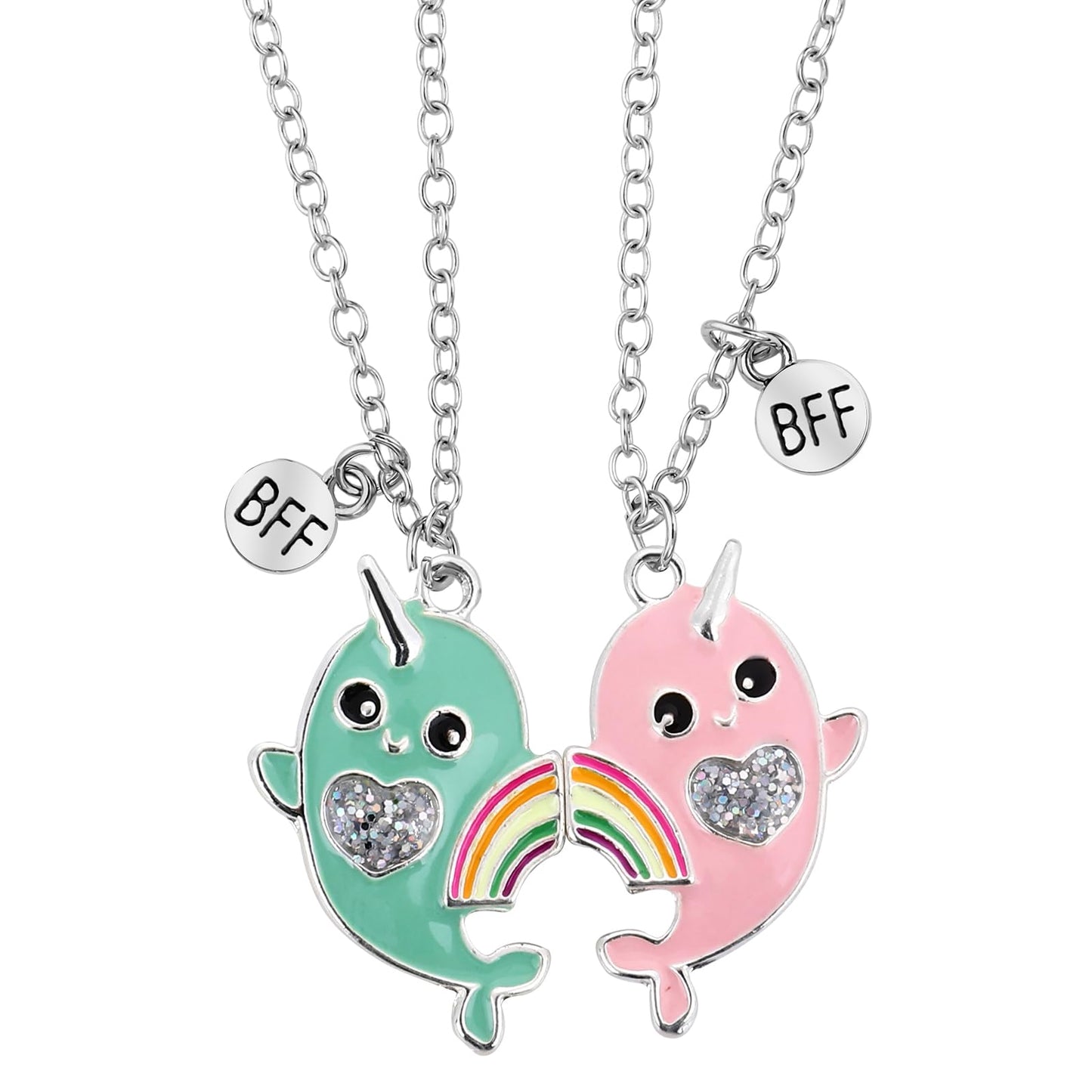 Lusofie BFF Best Friend Necklaces, 1Pair Matching Necklaces with Whale Pendant Friendship Gift for Women Birthday Graduation Christmas Gifts(Style B)