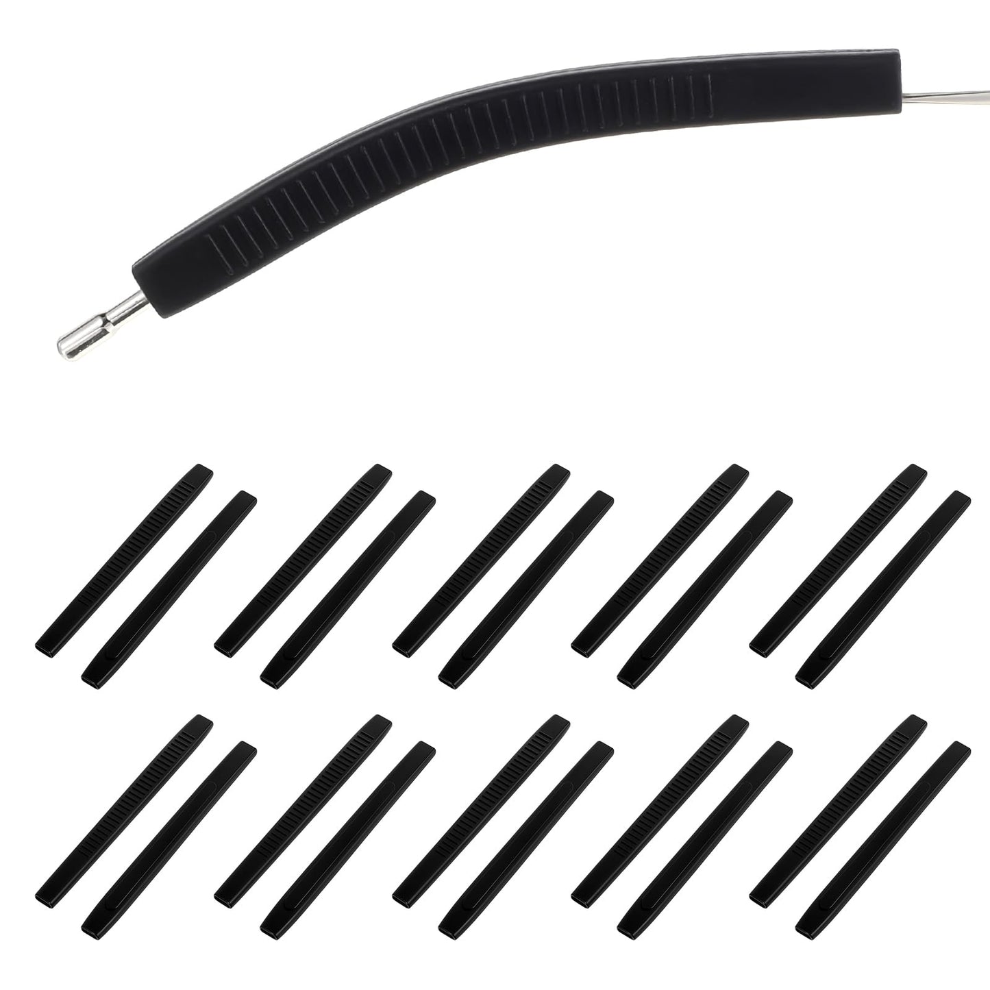 10 Pairs Eye Glasses Ear Grippers Comfort Glasses Ear Cushion Anti Slip Glasses Ear Grip Non Slip Eyeglass Temple Tips Sleeves Eyeglass Pads For Ears Sunglass Safety Eyewear Retainers Black