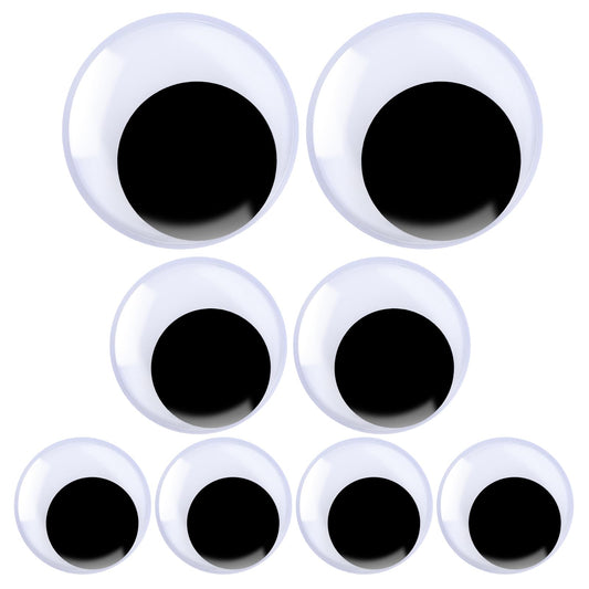 8 pcs Wiggle Googly Eyes Large Self Adhesive Googly Eyes for Crafts Black and White Plastic Giant Wiggle Googly Eyes Stickers 3.15 Inch 3.94 Inch 1.97 Inch