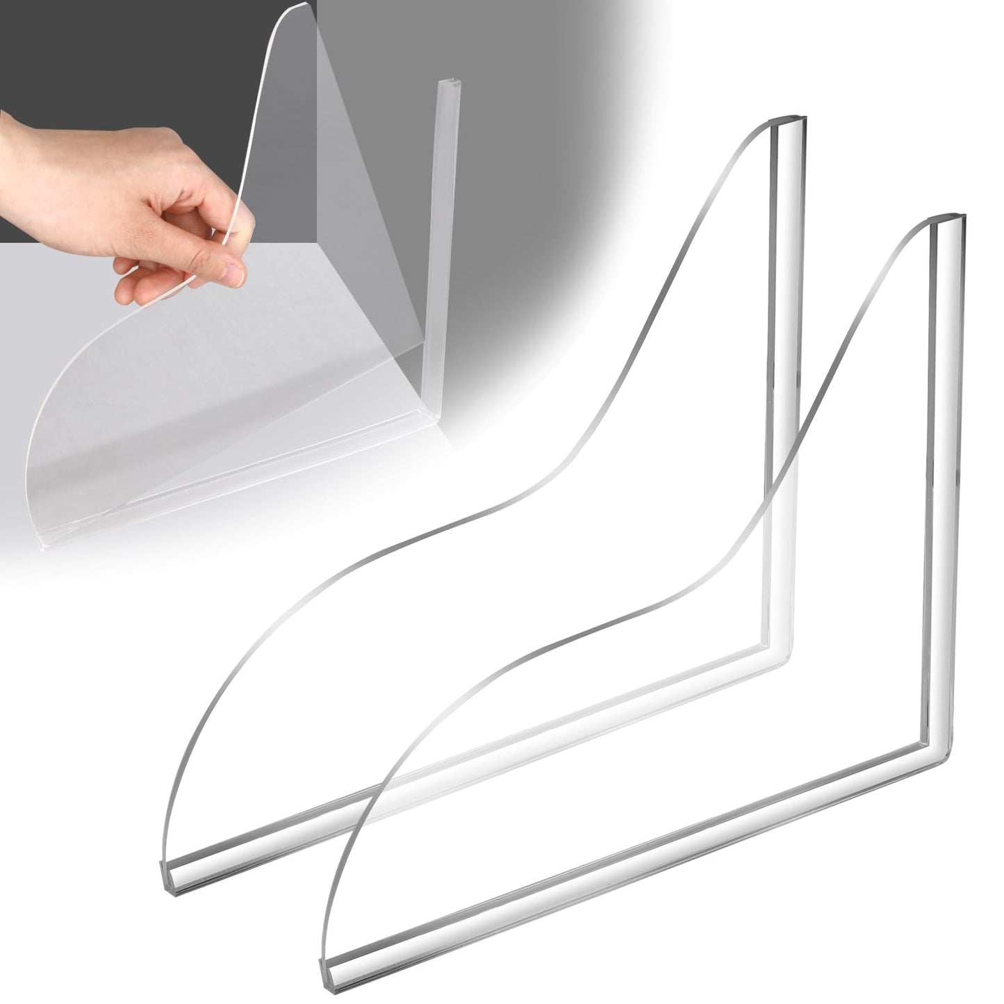 Yolev 2 Pcs Bath Shower Screen Acrylic Kitchen Sink Splash Guard Self Glue Bath Screen Thickened Splash Guards for Kitchen Bathroom Sink Leak Prevent Shower