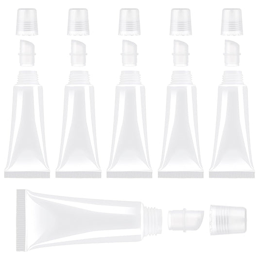 6 Pcs Clear Empty Lip Gloss Tubes 8 ml Refillable Lip Balm Containers, Travel-Size Toothpaste Tubes, Mini Soft Makeup Containers for DIY Cosmetics, Women’s Portable Cosmetic Sub-Tubes
