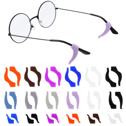 Josojoou 18 pairs of Glasses Ear Grip, Silicone Ear Hooks For Glasses, Anti-slip Anchor Glasses Grip Suitable for Sports and Work (mixed color)