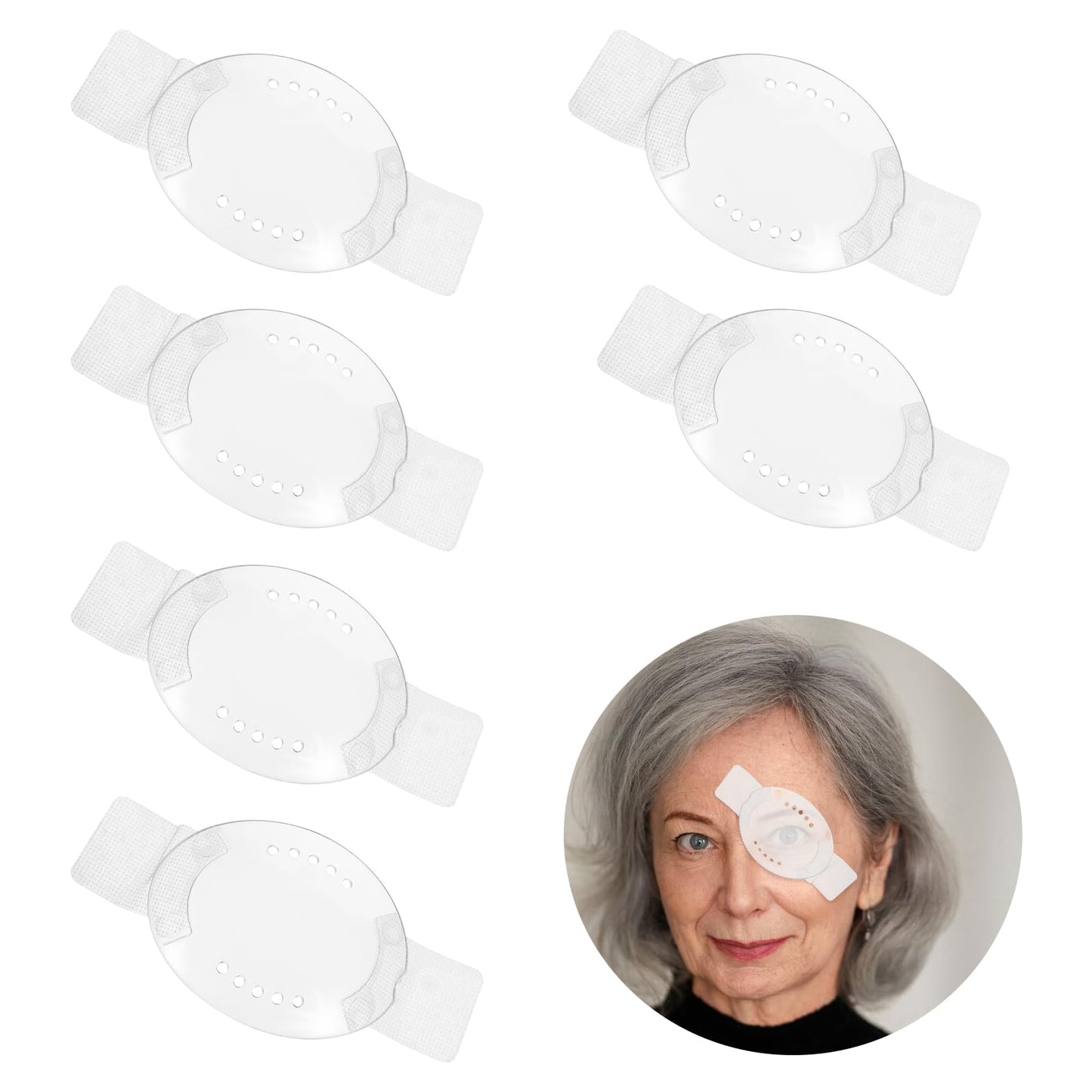 Eye Shield After Cataract Surgery 6Pcs Plastic Eye Patch Comfortable Clear Eye Patch with Ventilation Holes for Children Adults After Surgery Eye Protection