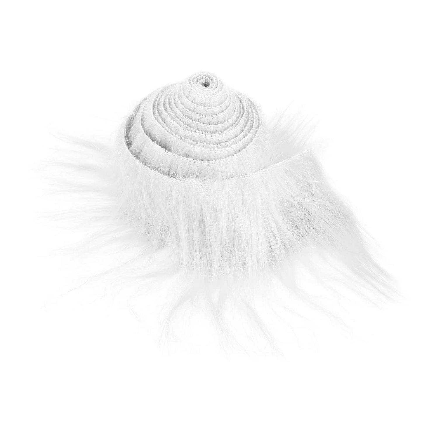 Lusofie 1Pc Shaggy Plush Faux Fur Fabric Precut Strips 2x71inch White Fur Fluffy Fuzzy Craft Fur for Gnomes Beard Santa Claus Hair Dwarf Cosplay Costume DIY Craft Decoration (White)