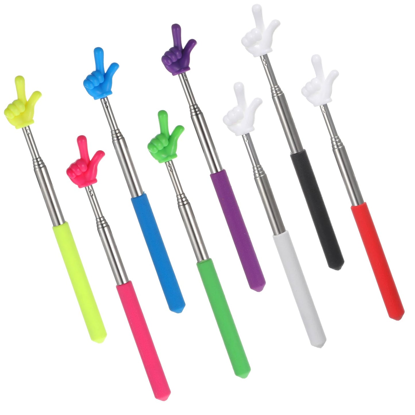Josojoou 8Pcs Retractable Teacher Pointer Pointer Stick for Classroom, Extendable Hand Pointers Mini Classroom Pointers for Elementary School Kindergarten Teacher Presentation Whiteboard(8 Colors)