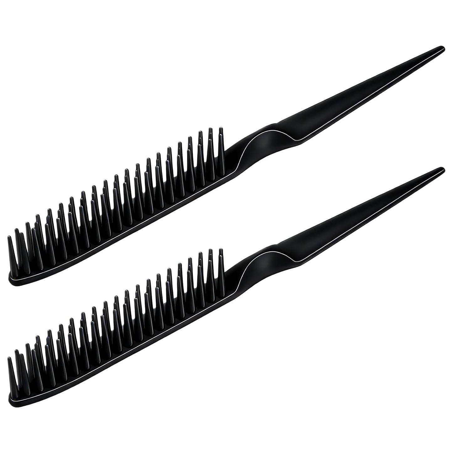 2 PCS 3-Row Comb for Removing Braids,Unbraider Teasing Comb Rat Tail for Combing, Separating and Shaping Curls,Curly Hair Combs for Women Men(Black)