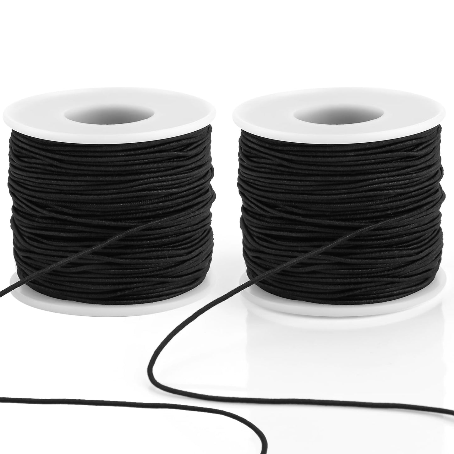 Lusofie 1mm Elastic Cord 100m Elastic String Bead Cord for Bracelets Stretchy Thread Beading Cord for Jewelry Making Bracelets Necklace and Sewing Crafts (Black)