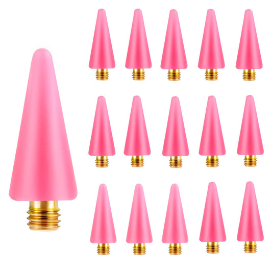 Lusofie 16Pcs Wax Replacement Head Tips for Nail Gems Rhinestone Picker Wax Picker Tips Nail Dotting Tool for Nail Wax Pen Pencil(Pink)