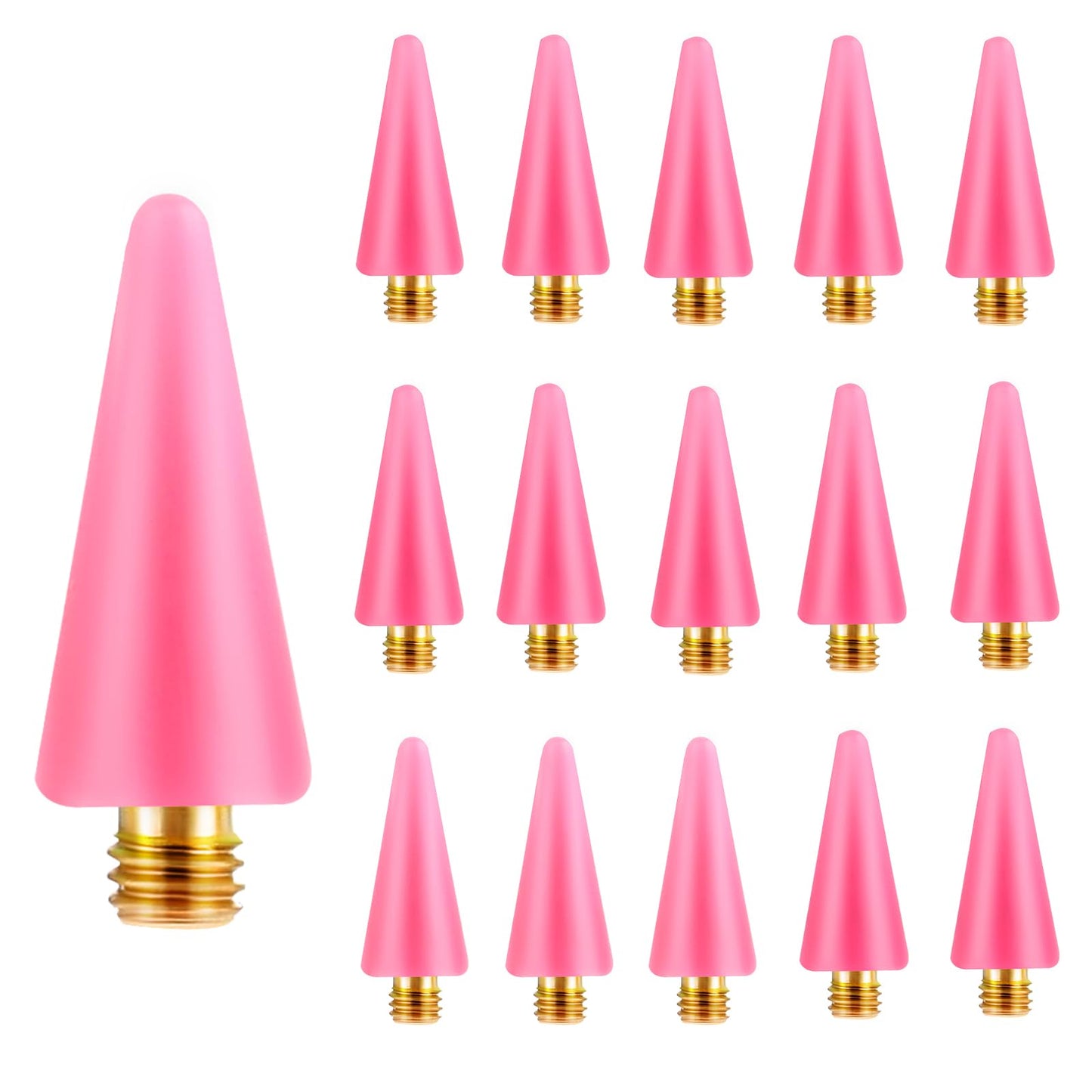 Lusofie 16Pcs Wax Replacement Head Tips for Nail Gems Rhinestone Picker Wax Picker Tips Nail Dotting Tool for Nail Wax Pen Pencil(Pink)