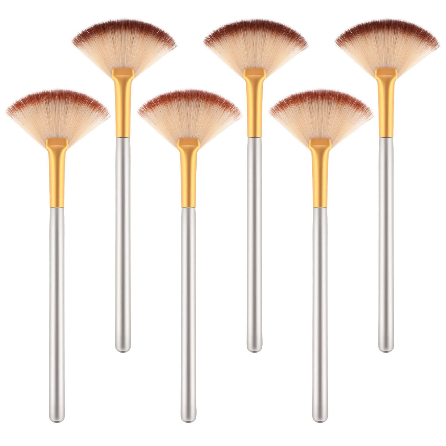 6Pcs Fan Mask Brushes Soft Facial Applicator Brushes Makeup Brushes Cosmetic Tools for Esthetician Mask Mud Cream Supplies(17.5 x 6.5cm)