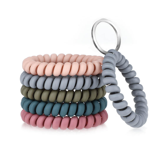 10Pcs Stretchy Keychain Bracelet Wristlet Keychain Key Bracelet Wristlet for ID Tags Luggage Tags Key Tags