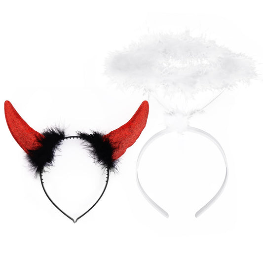Lusofie Angel Halo Headband Devils Horns Headband Angel and Devil Costumes Accessories for Halloween Christmas Masquerade Cosplay