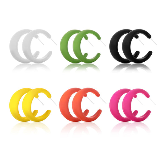 6 Pairs Acrylic Earrings Colorful Hoop Earrings Neon Earrings Big Chunky Hoop Earrings Candy Color Lightweight Hoop Earrings for Women Teen Girls