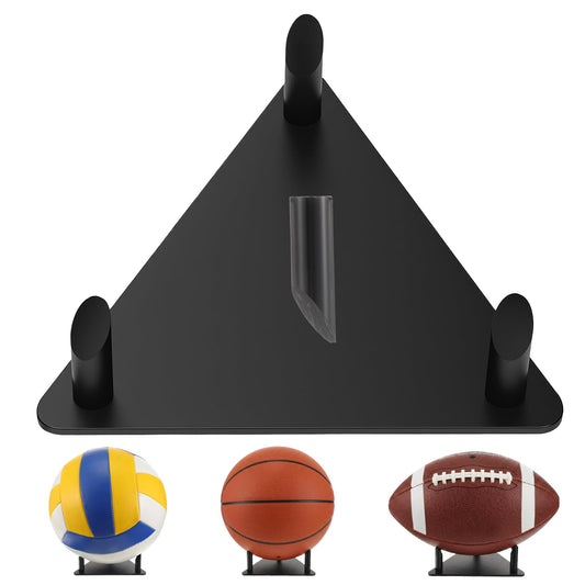 Fiyooau Basketball Stand, Acrylic Football Display Stand with Anti-Slip Bottom Universal Ball Holder for Different Size Basketball, Rugby, Football, Soccer, Volleyball & Memorabilia