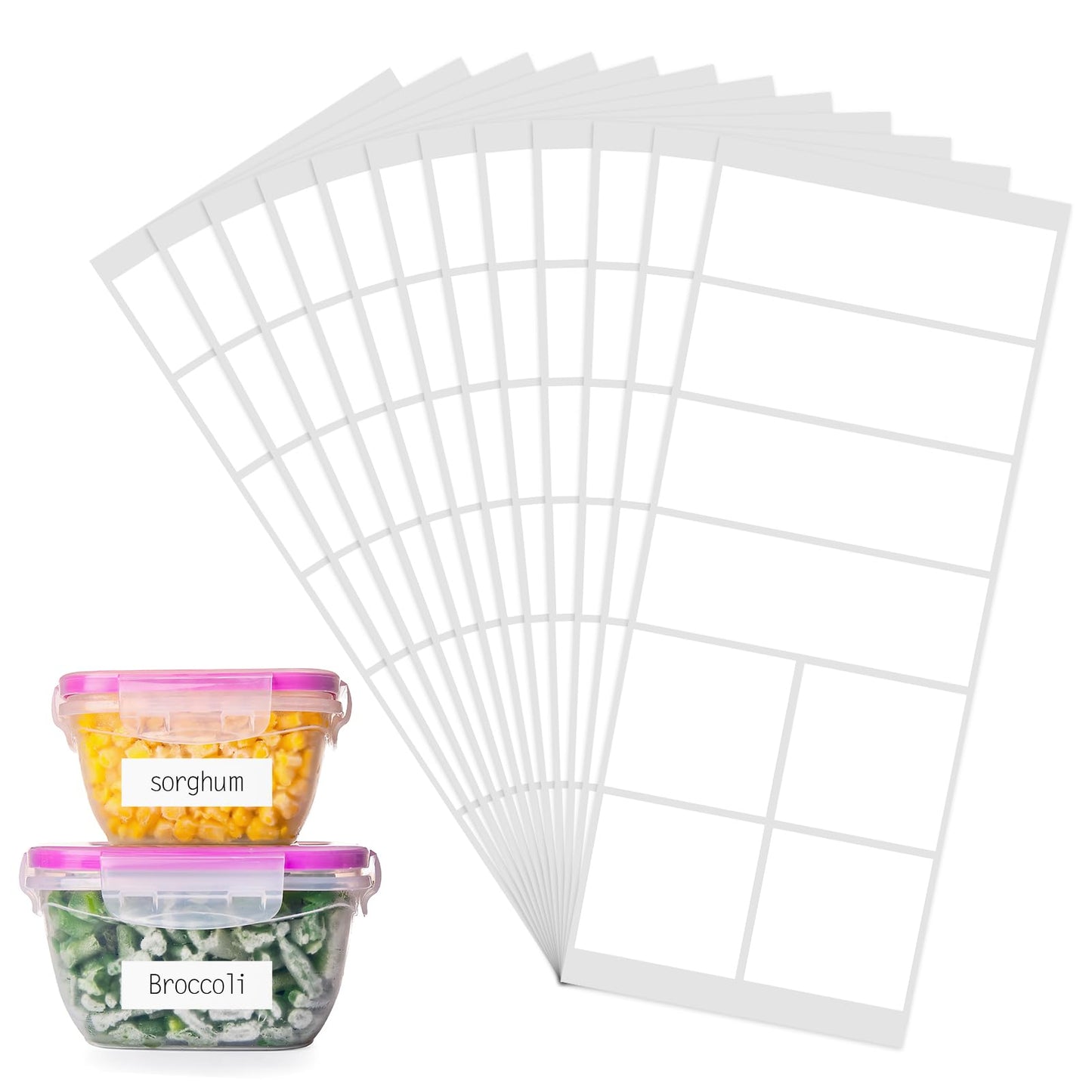 96 Pcs Kitchen Pantry Labels for Containers Removable Labels for Food Containers Erasable Labels for Organizing Reusable Food Labels for Freezer Storage Blank Dry Erase Labels Stickers for Jars