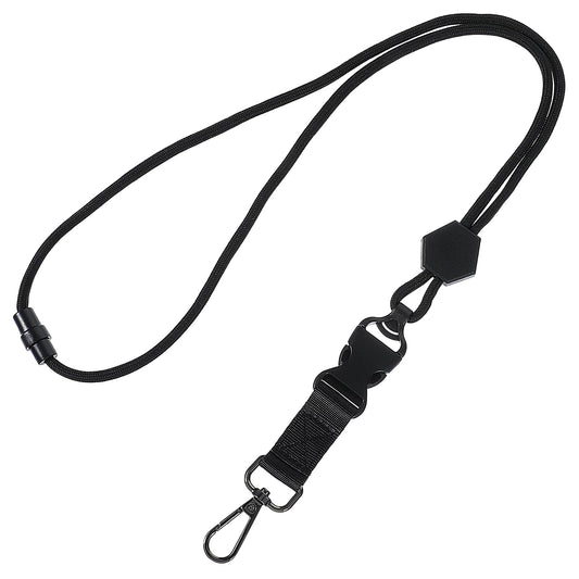 Retractable Lanyards for ID Badges,Breakaway Badge Lanyard,24 Inch Neck Lanyard with Safety Breakaway Buckle and Metal Hook,Heavy Duty Lanyard for Men Women Car Keys Card Holder (Black)