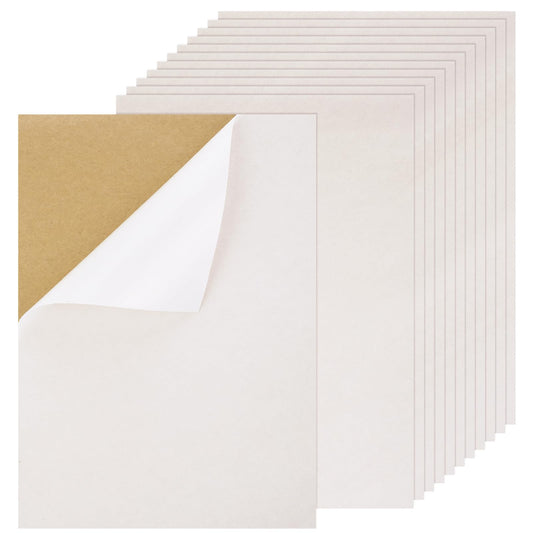 Lusofie 12Pcs White Velvet Felt Square Adhesive Felt Fabric 8.3" x 11.8" White Felt Sheets Stick Back for Sewing Art and Craft Making