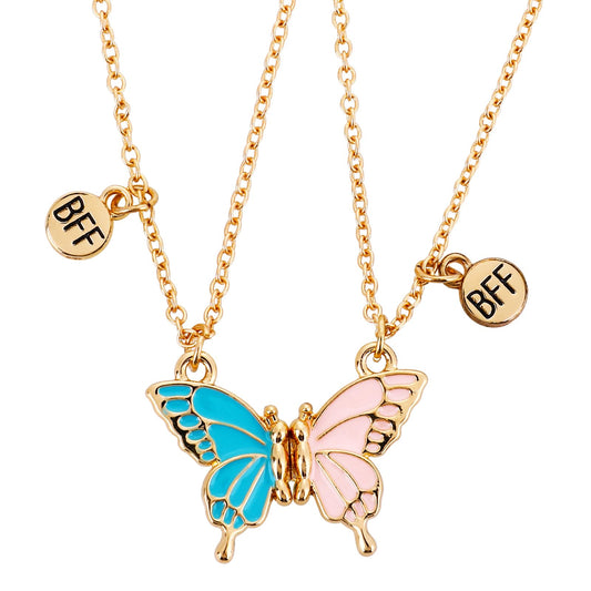 Lusofie 1Pair Bff Necklace for 2 Best Friend Butterfly Pendant Friendship Necklace Matching Necklaces for Women Birthday Gift(Style C)